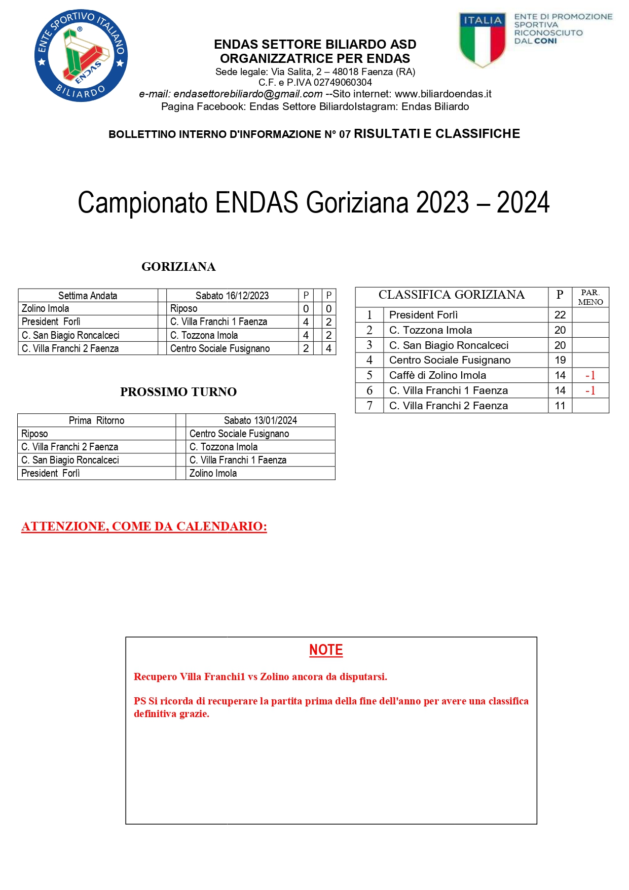 GORIZIANA.Risultati.Classifica.7.Giornata.Andata page 0001