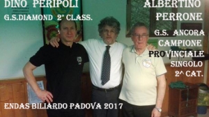 Albertino Perrone de L’Ancora vince il Campionato Provinciale di 2 Cat. (B) ENDAS Padova