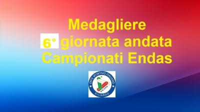 Medagliere dopo 6&deg; giornata di andata Campionati Endas 2026-2027