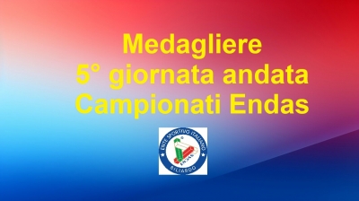 Medagliere alla 5&deg; giornata di andata.