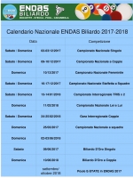 Calendario Gare Nazionali 2017-2018