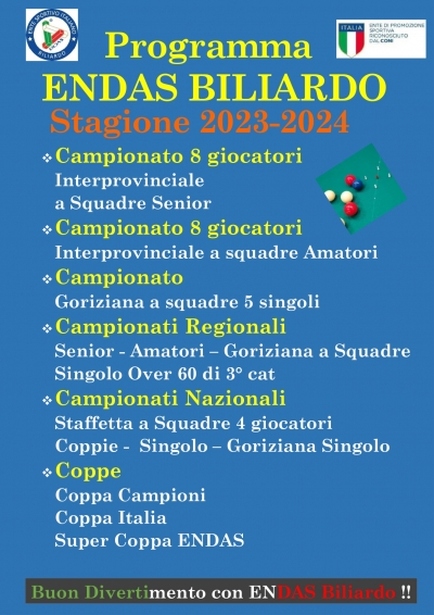 Programma stagione agonistica 2023-2024 e Punteggi Giocatori fine 2022-2023