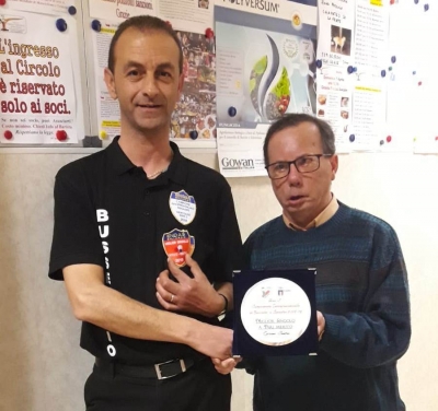 Roberto Lo Russo miglior Singolo Campionato ENDAS 2018-19 serie C Centro