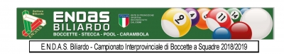 Inizio Campionati ENDAS BILIARDO 2018-2019