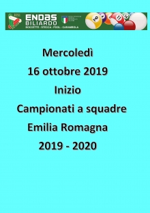 Inizio Campionati Emilia Romagna