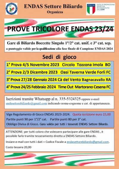Prove Tricolore ENDAS 2023-2024